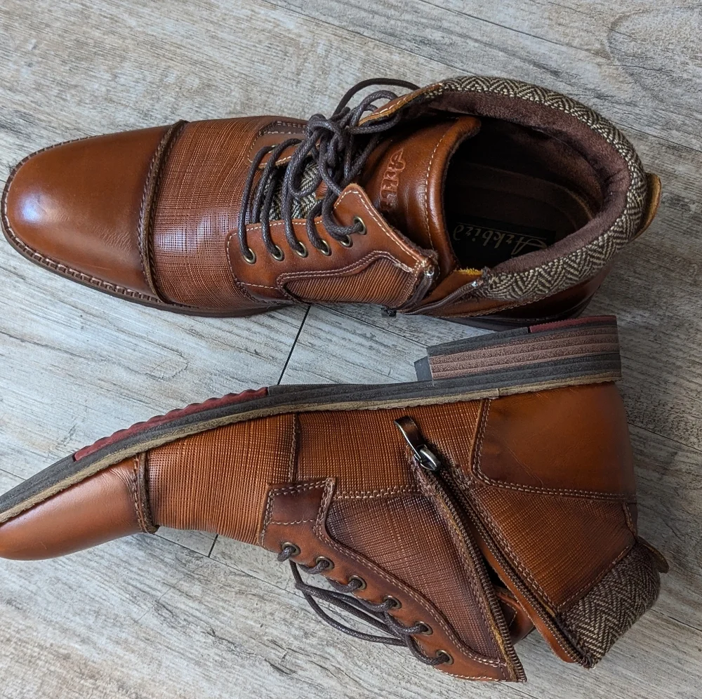 Arkbird Oxfords Boots Size 11.5 Brown Ankle Mens Classic Stylish Leather Ties